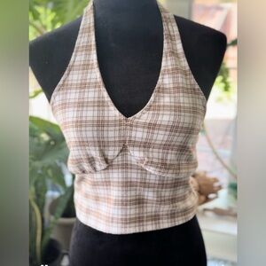 Hollister Plaid Halter Top